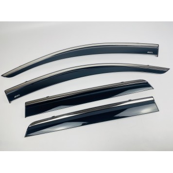 Дефлектори вікон Fiat Freemont 2009-2021 з нерж. хром полоскою-2